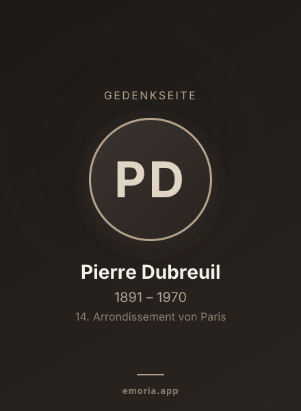 Gedenkportrait von Pierre Dubreuil