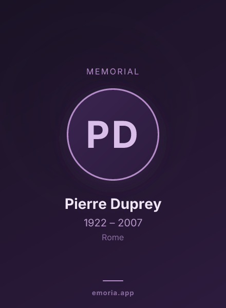 Memorial portrait of Pierre Duprey