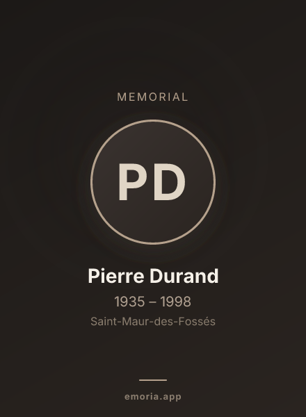 Memorial portrait of Pierre Durand