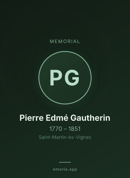 Memorial portrait of Pierre Edmé Gautherin