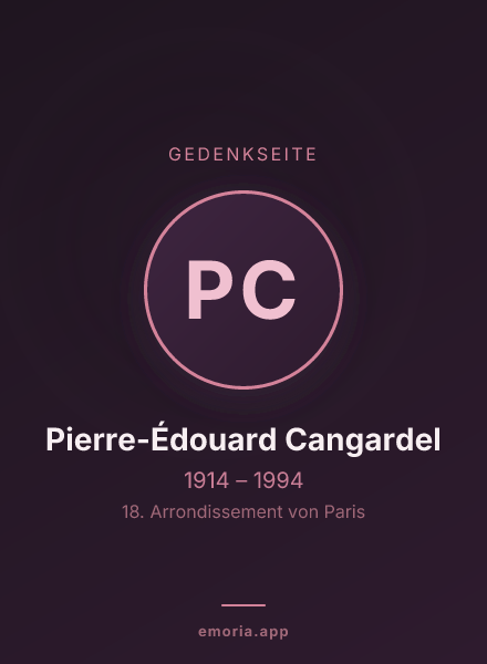 Gedenkportrait von Pierre-Édouard Cangardel