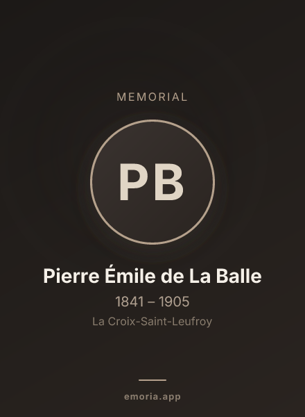 Memorial portrait of Pierre Émile de La Balle