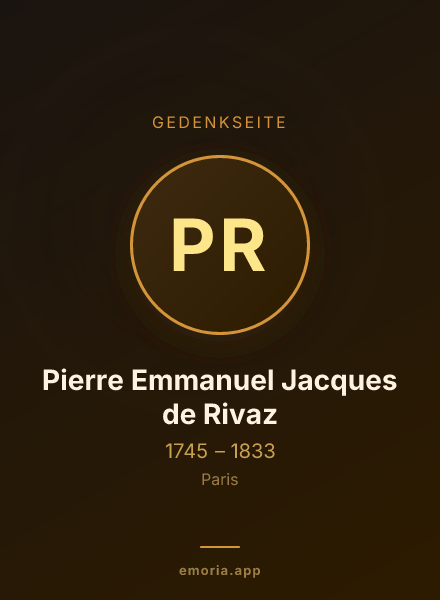 Gedenkportrait von Pierre Emmanuel Jacques de Rivaz