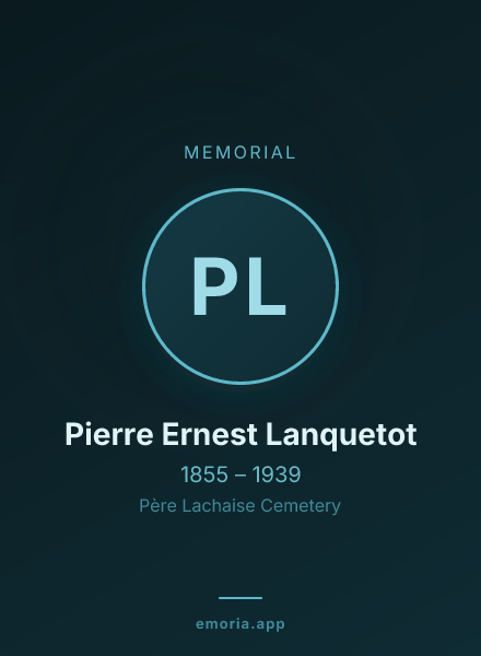 Memorial portrait of Pierre Ernest Lanquetot