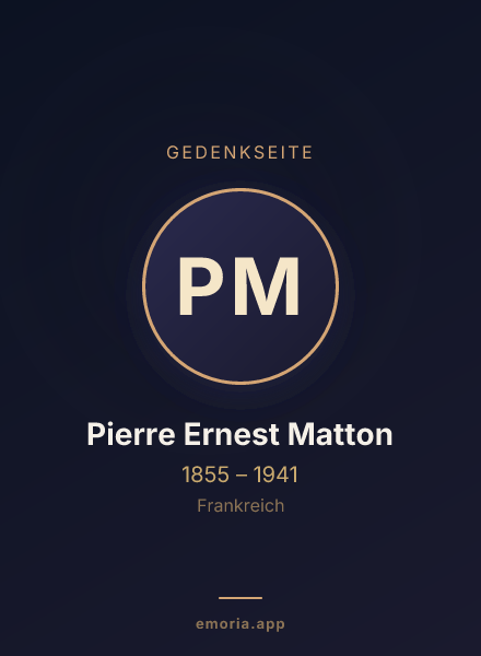 Gedenkportrait von Pierre Ernest Matton