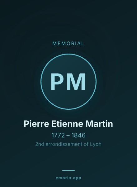 Memorial portrait of Pierre Etienne Martin