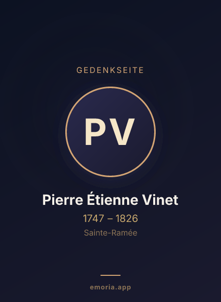 Gedenkportrait von Pierre Étienne Vinet