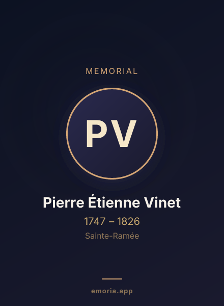 Memorial portrait of Pierre Étienne Vinet
