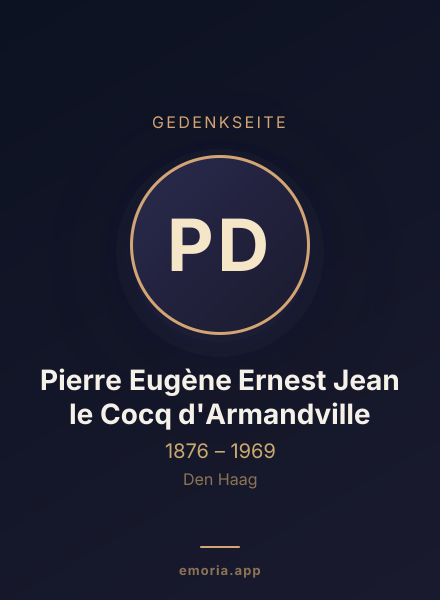 Gedenkportrait von Pierre Eugène Ernest Jean le Cocq d'Armandville