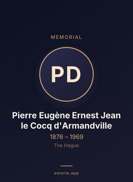 Memorial portrait of Pierre Eugène Ernest Jean le Cocq d'Armandville