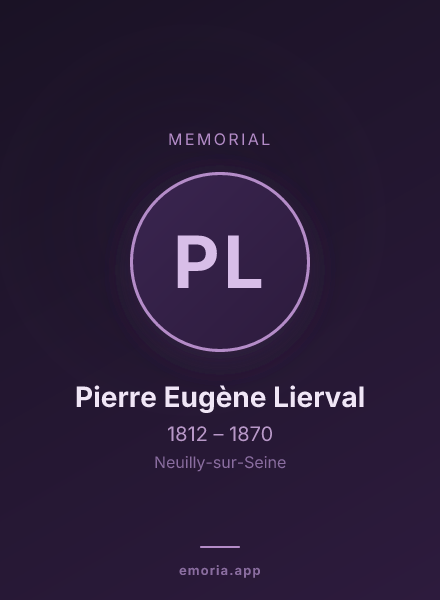 Memorial portrait of Pierre Eugène Lierval