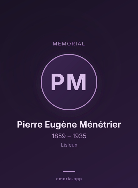 Memorial portrait of Pierre Eugène Ménétrier