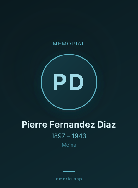 Memorial portrait of Pierre Fernandez Diaz
