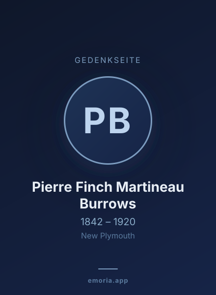 Gedenkportrait von Pierre Finch Martineau Burrows