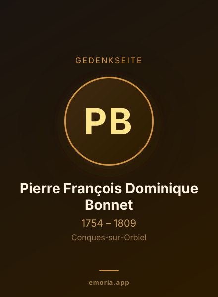Gedenkportrait von Pierre François Dominique Bonnet