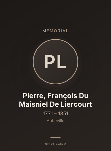 Memorial portrait of Pierre, François Du Maisniel De Liercourt