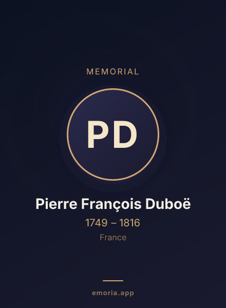 Memorial portrait of Pierre François Duboë