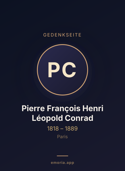 Gedenkportrait von Pierre François Henri Léopold Conrad