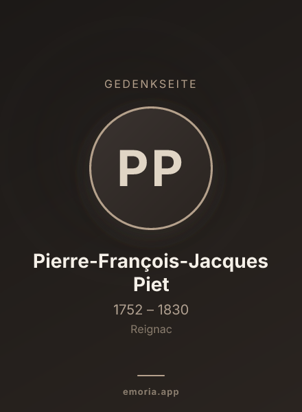Gedenkportrait von Pierre-François-Jacques Piet