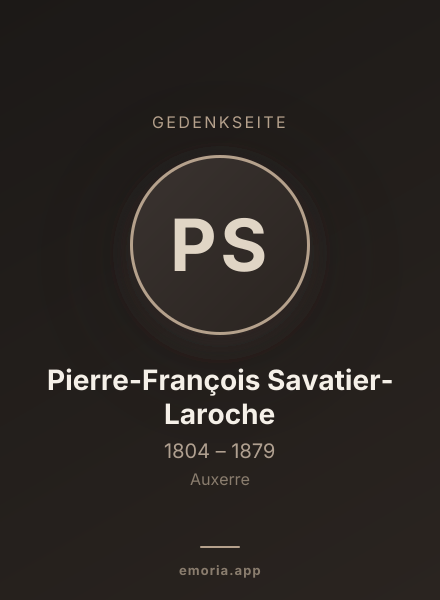 Gedenkportrait von Pierre-François Savatier-Laroche