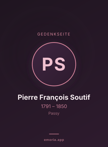 Gedenkportrait von Pierre François Soutif