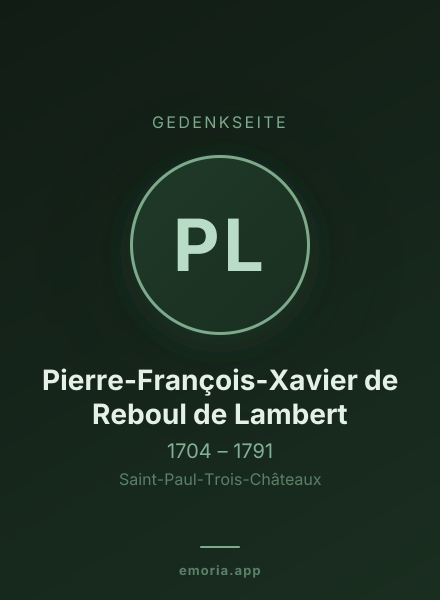 Gedenkportrait von Pierre-François-Xavier de Reboul de Lambert