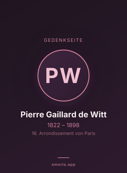 Gedenkportrait von Pierre Gaillard de Witt