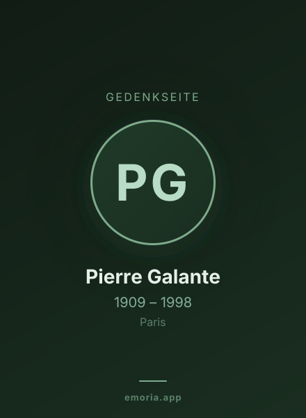 Gedenkportrait von Pierre Galante