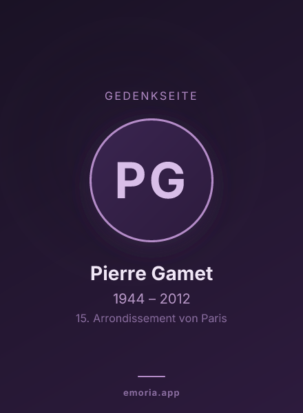 Gedenkportrait von Pierre Gamet