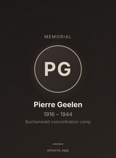 Memorial portrait of Pierre Geelen