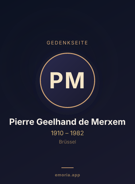 Gedenkportrait von Pierre Geelhand de Merxem