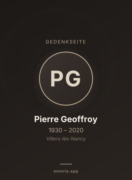 Gedenkportrait von Pierre Geoffroy