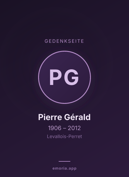 Gedenkportrait von Pierre Gérald