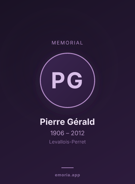 Memorial portrait of Pierre Gérald