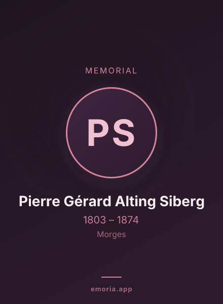 Memorial portrait of Pierre Gérard Alting Siberg
