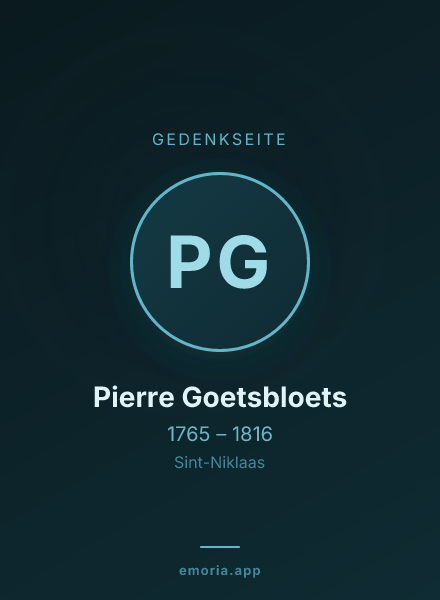 Gedenkportrait von Pierre Goetsbloets