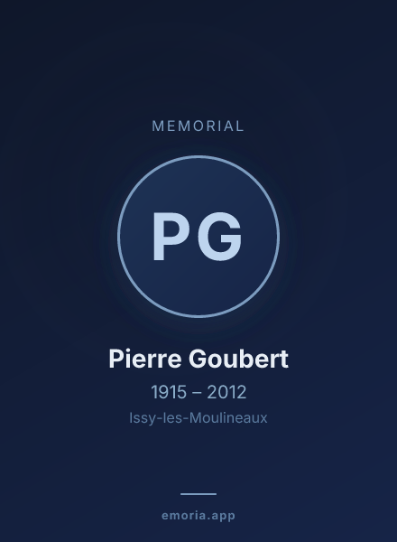 Memorial portrait of Pierre Goubert