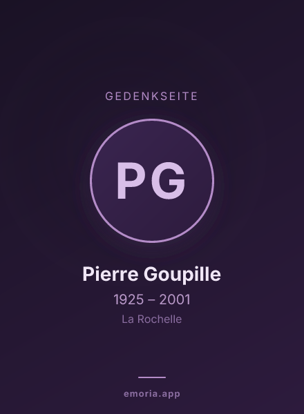 Gedenkportrait von Pierre Goupille