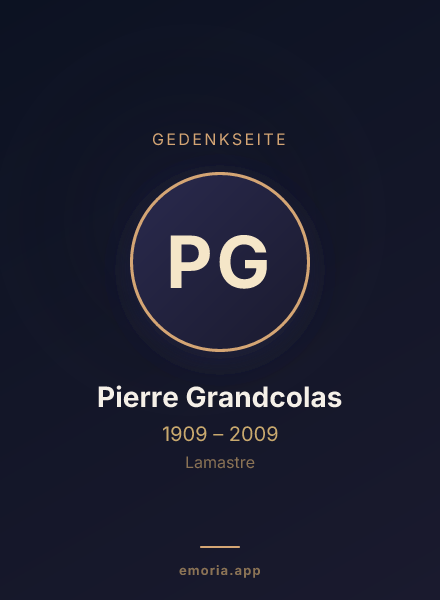 Gedenkportrait von Pierre Grandcolas