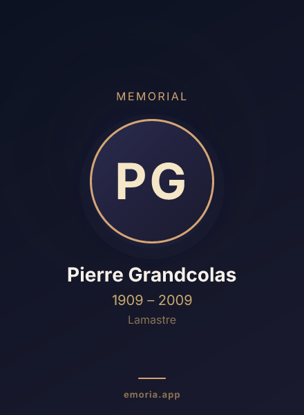 Memorial portrait of Pierre Grandcolas