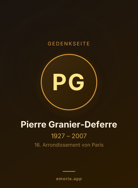 Gedenkportrait von Pierre Granier-Deferre