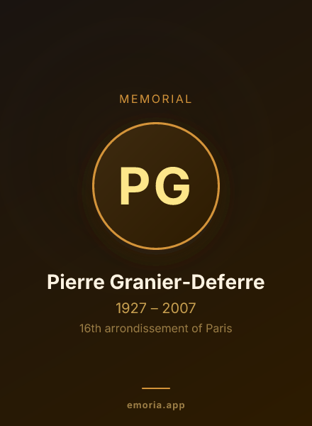 Memorial portrait of Pierre Granier-Deferre