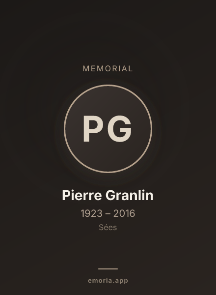 Memorial portrait of Pierre Granlin