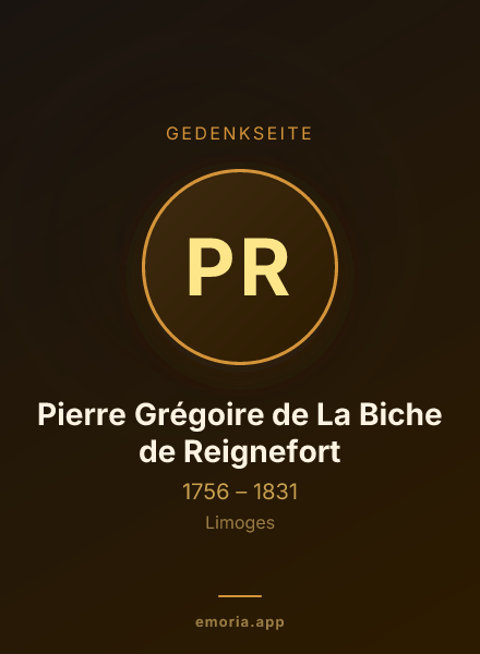 Gedenkportrait von Pierre Grégoire de La Biche de Reignefort