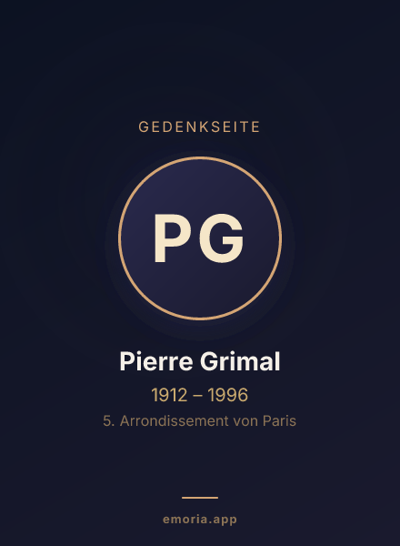 Gedenkportrait von Pierre Grimal
