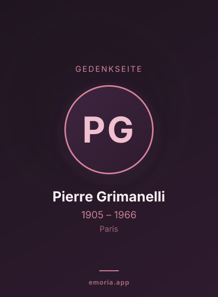 Gedenkportrait von Pierre Grimanelli