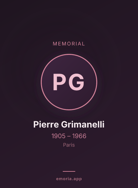 Memorial portrait of Pierre Grimanelli