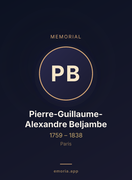 Memorial portrait of Pierre-Guillaume-Alexandre Beljambe