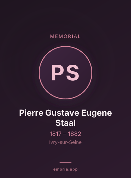 Memorial portrait of Pierre Gustave Eugene Staal