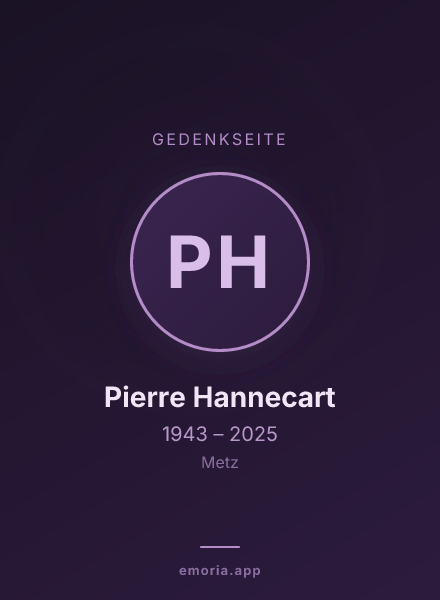 Gedenkportrait von Pierre Hannecart